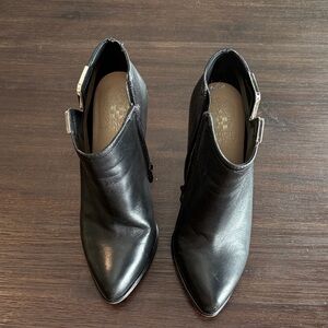 Vince Camuto Black Leather Ankle Boots